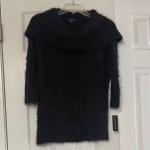Metaphor Black Fuzzy Cowl Neck Sweater